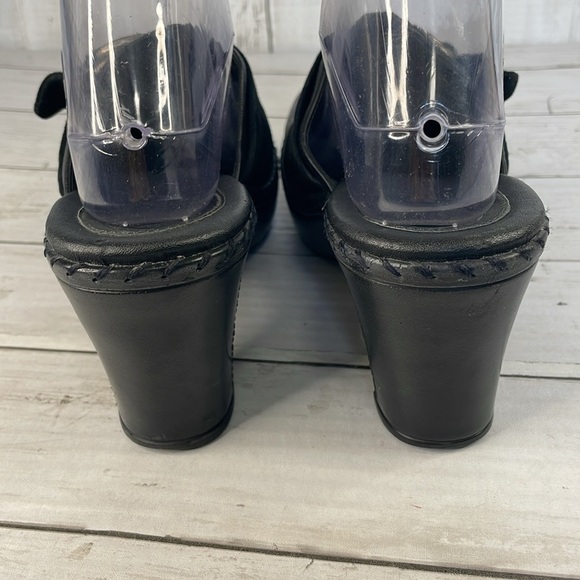 Nurture Black Clogs/Mules with Silver Ring Accents - Picture 4 of 11